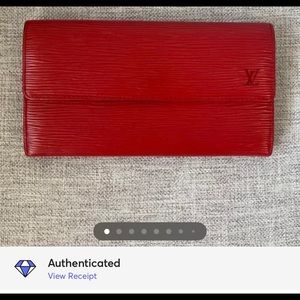 Authentic lv epi red long wallet